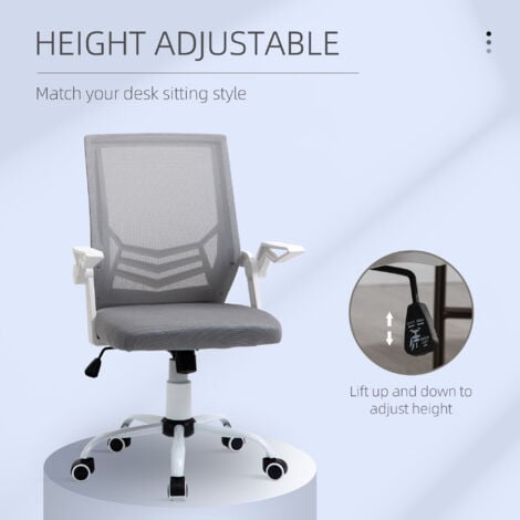 Vinsetto Mesh Swivel Office Chair Task Computer Chair w/ Lumbar Support Grey