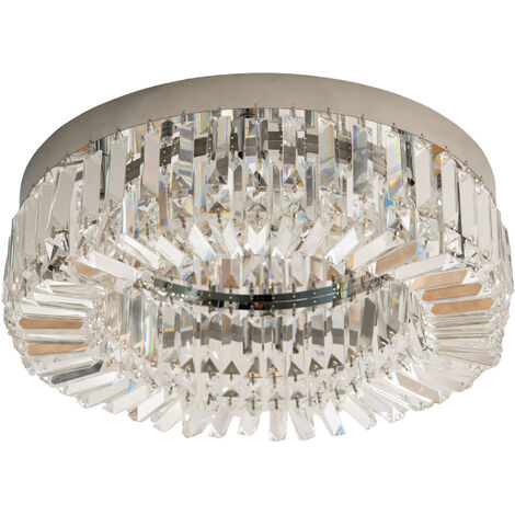 Homcom Crystal Ceiling Light Modern, Silver Light Fittings Chandeliers