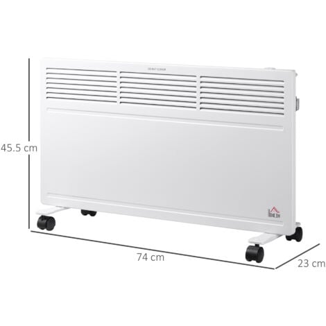 HOMCOM Convector Radiator Heater w/ Adjustable Thermostat  Safety Cut-Off White