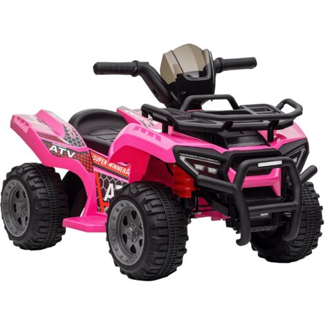 HOMCOM 6V Kids Electric Ride on Car Toddlers Quad Bike ATV Toy for 18-36 months Pink (1/5)
