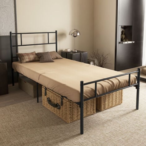 Steel bed frame store with storage