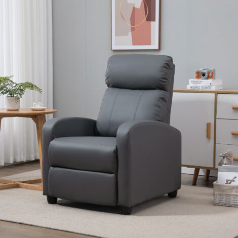 homcom pu recliner reading armchair with footrest headrest