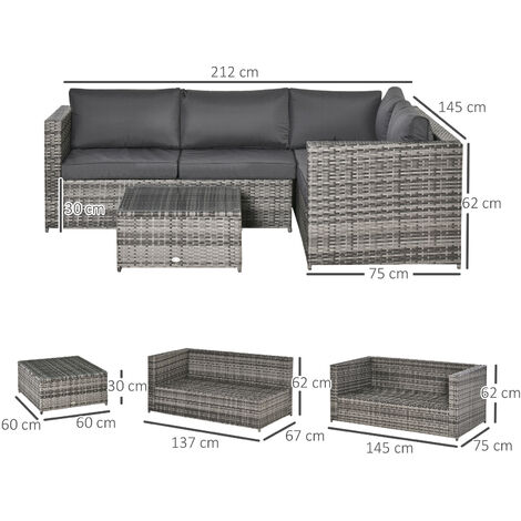 sedgwick 5 piece rattan sectional