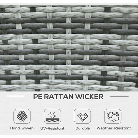 Outsunny 7pc Rattan Garden Furniture Dining Set Wicker Patio Conservatory Grey