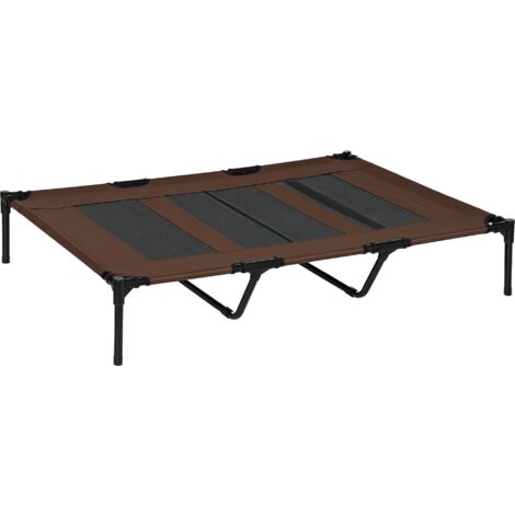 PawHut Raised Dog Bed Cooling Elevated Pet Cot XX Large 122 x 92 x 23cm Brown