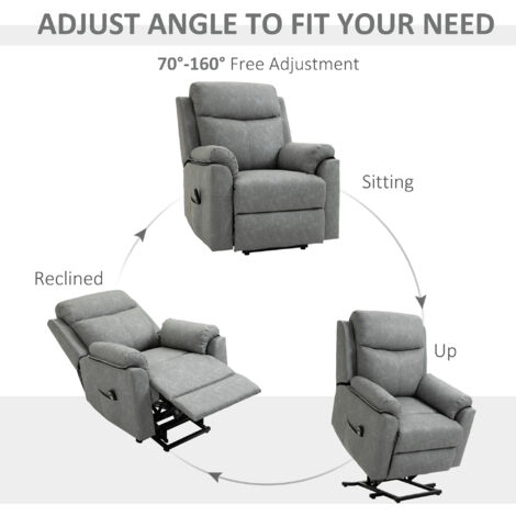 HOMCOM Power Lift Chair Electric Riser Recliner with Remote Control, Grey