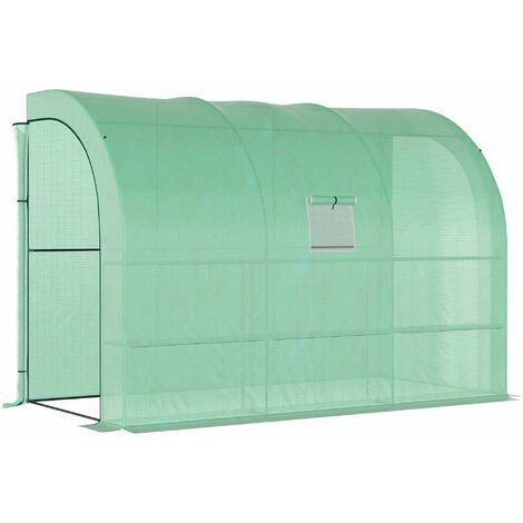 Outsunny Plant Greenhouse Garden Nursery w/ Cover Window Green