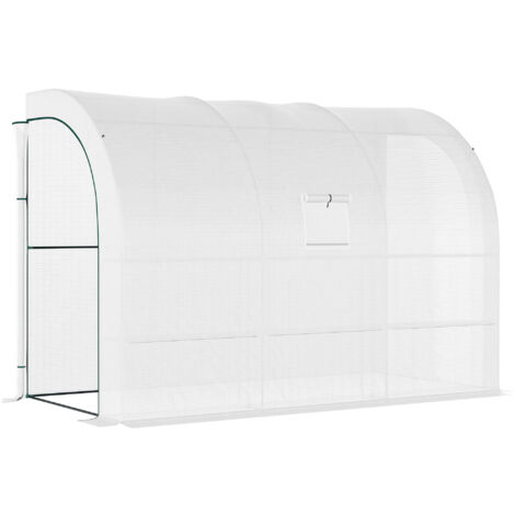 Outsunny Plant Greenhouse Garden Nursery w/ Cover Window White