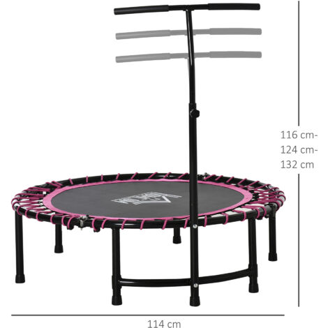 HOMCOM Trampoline Outdoor Bouncer Jumper Adjustable Handle, Pink