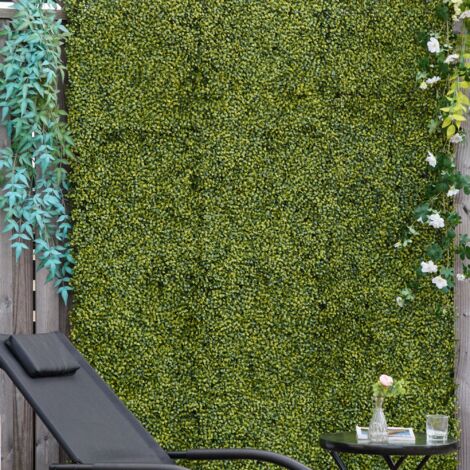 Outsunny 12PCS Artificial Boxwood Panel 50cm x 50cm Faux Hedge Greenery  Backdrop