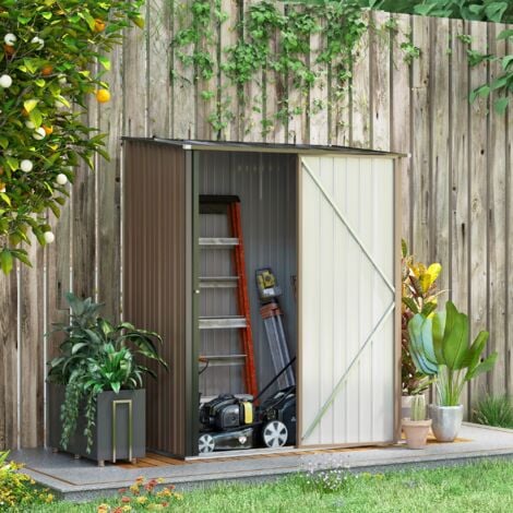 Outsunny Outdoor Storage Shed w/ Lockable Door for Garden Brown