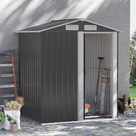 Patio 5FT x 3FT Garden Shed, All-Weather Metal Lean-to Storage Shed with  Lockable Door, Outdoor Tool Cabinet with Sloped Roof Patio Tool Box Storage