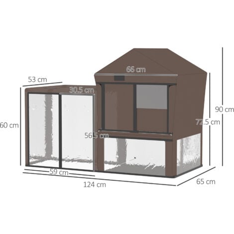 PawHut Rabbit Hutch Cover, Bunny Guinea Pig Cage Water-Resistant Protector