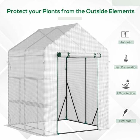 Outsunny Greenhouse for Outdoor, Portable Gardening Plant Grow House ...