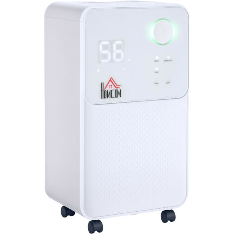 HOMCOM 2L Portable Quiet Dehumidifier, 12L/Day Electric Air De-Humidifier