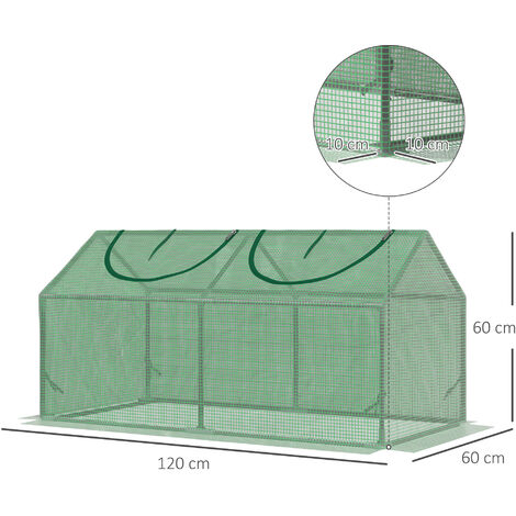 Outsunny Greenhouse Plants Foil Tomato Vegetable House W/ 2 Windows Green