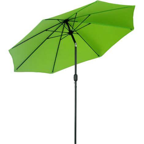 Outsunny 2.7M Patio Umbrella Outdoor Sunshade Canopy w/ Tilt and Crank Green
