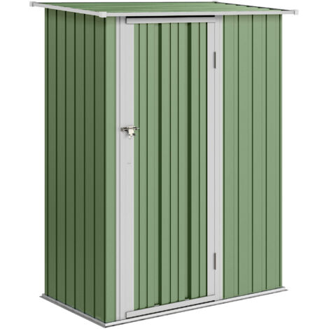 Outsunny Outdoor Storage Shed Steel Garden Shed with Lockable Door Green