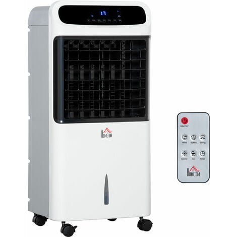 HOMCOM Mobile Air Cooler, Evaporative Ice Cooling Fan Humidifier Unit