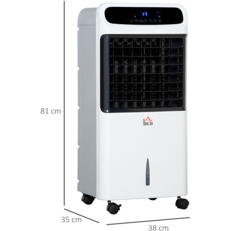 HOMCOM Mobile Air Cooler, Evaporative Ice Cooling Fan Humidifier Unit