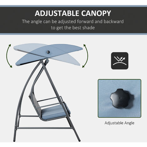 Outsunny Garden Rattan Swing Chair Swinging Hammock w/ Cushion Black