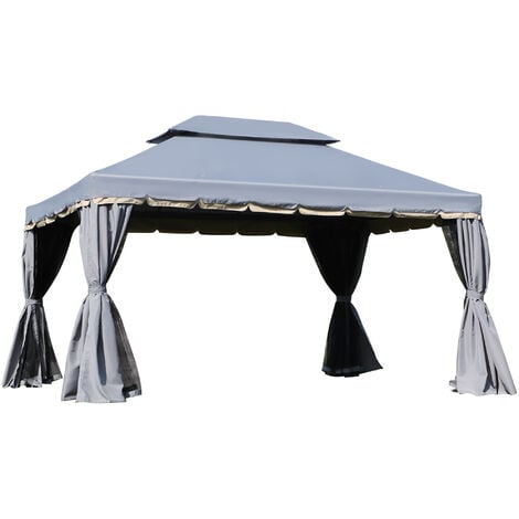 Bioclimatic pergola gazebo San Pablo, 4x4 m, Black - Dancovershop UK