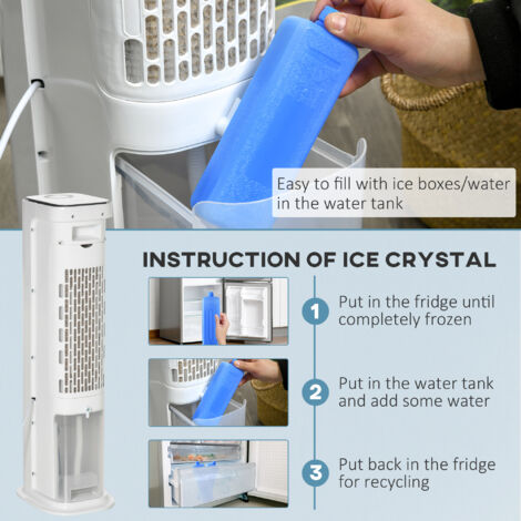 HOMCOM Evaporative Air Cooler with Timer, Oscillating, Ice Cooling Tower Fan