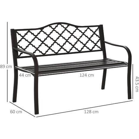 Outsunny  Outdoor Garden Bench 2 Seater Patio Porch Loveseat Chair Seater Brown