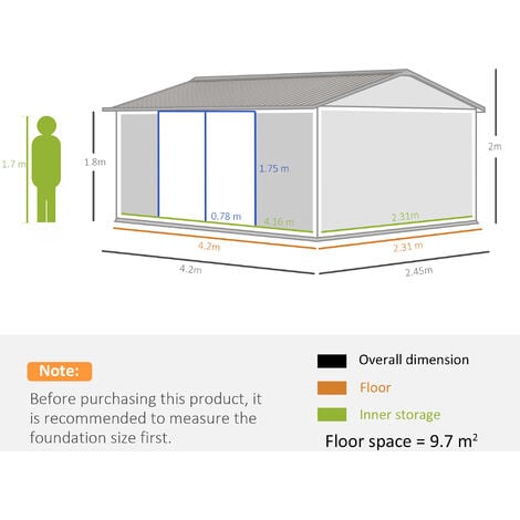 Outsunny Outdoor Garden Storage Shed Steel Tool Storage Box for ...