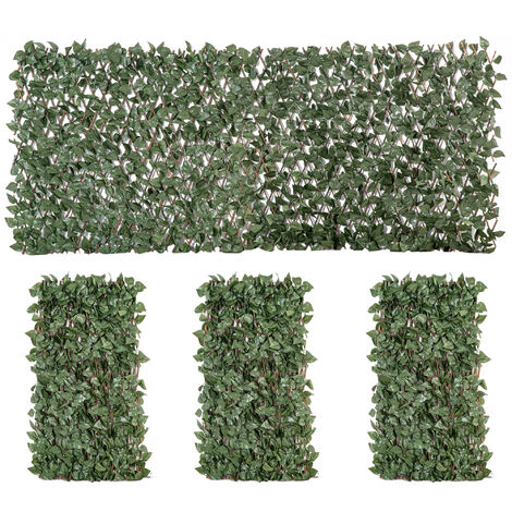 Outsunny 4 PCs Expanding Trellis Fence 2mx1m Privacy Screen for Garden Balcony