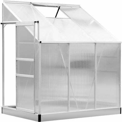 Outsunny 6 x 4ft Aluminum Lean Garden Greenhouse Enclosure with Screen