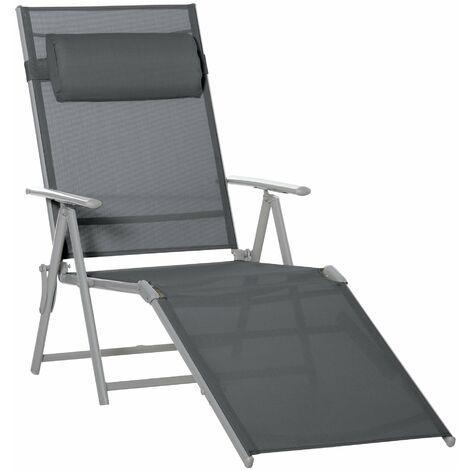 Chaise Longue Exterieur Outsunny Lounge Folding Chair Reclining