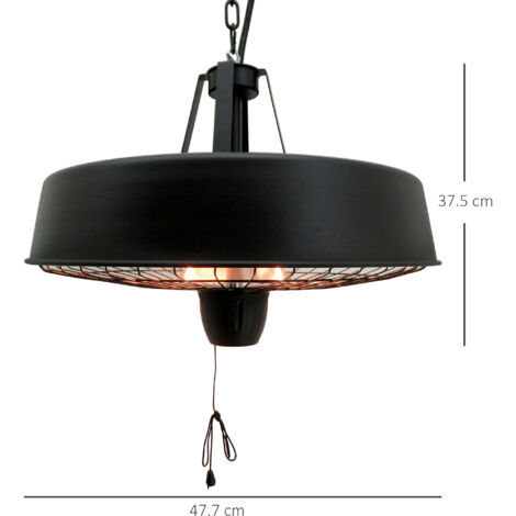 Outsunny Adjustable Infrared Halogen Ceiling Mounted Light Heater 1000/2500W