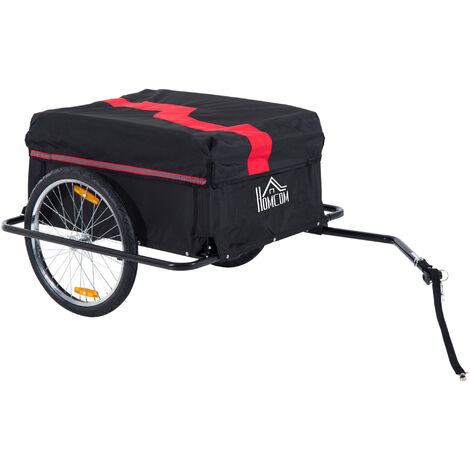 Homcom – Aosom Elite two-wheel bicycle cargo wagon trailer – Folding storage – Steel base for stability – Detachable wheels for easy storage (1/5)