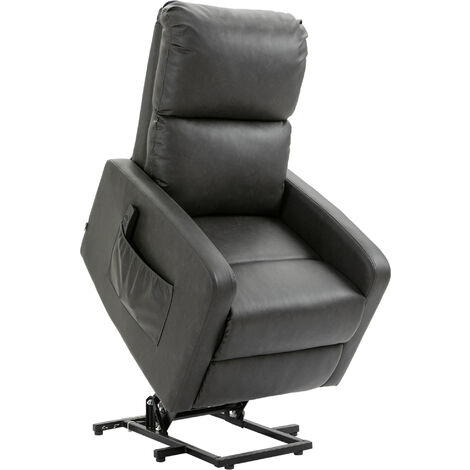 HOMCOM Riser and Recliner Chair, Lift Chair for Living Room w/ Remote, Grey