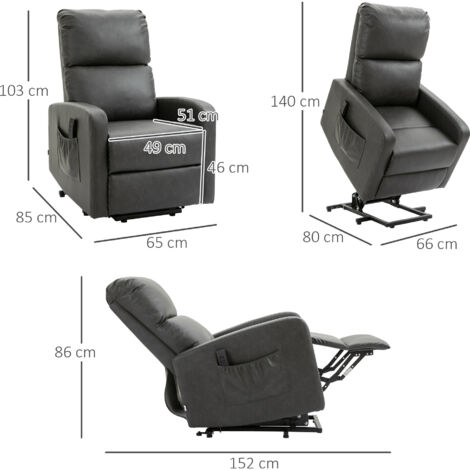 HOMCOM Riser and Recliner Chair, Lift Chair for Living Room w/ Remote, Grey