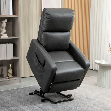 HOMCOM Riser and Recliner Chair, Lift Chair for Living Room w/ Remote, Grey