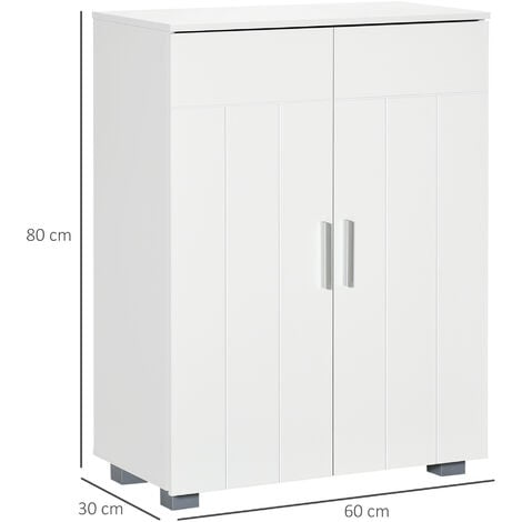 kleankin Modern Bathroom Cabinet, Freestanding Floor Cabinet w/ Storage, White