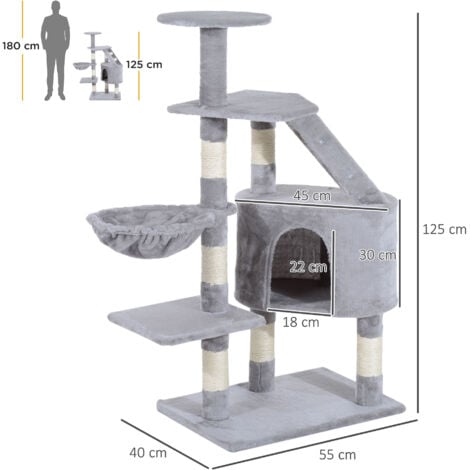 Pawhut Deluxe Cat Tree Climb Post Kitten Scratching Condo Furniture Activity