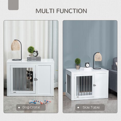 PawHut Furniture Style Dog Crate with Two Doors, End Table Pet Cage Kennel Medium
