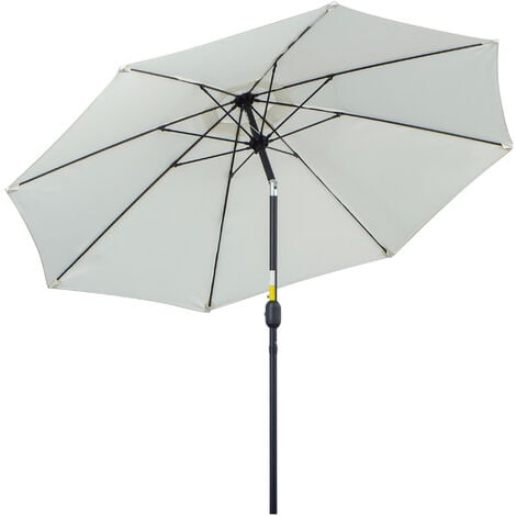 Outsunny 2.7M Patio Umbrella Outdoor Sunshade Canopy w/ Tilt and Crank White