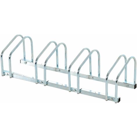 HOMCOM Bike Parking Rack Bicycle Locking Storage Stand for Cycling Silver (1/5)
