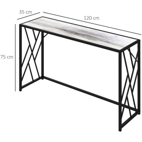 HOMCOM Vintage Sofa Table, Metal Frame Console Table for Hallway Living Room