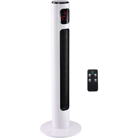 HOMCOM 38'' Tower Fan Remote Control 45W Wind Oscillate Speed for Indoor White