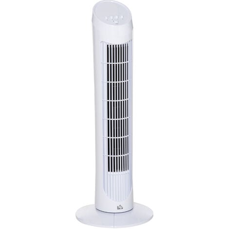 "HOMCOM 30"" Tower Fan Noise Reduction Wind 3-Level Cool ABS Indoor  White"