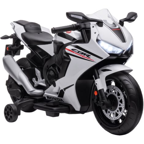 HOMCOM Honda Licensed 6V Kids Electric Motorbike Ride On Motorcycle for 3-5 Years White