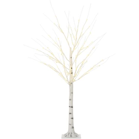 HOMCOM 4FT/5FT/6FT Artificial White Birch Tree Light w/ Warm White Pre-Lit LED Light 5FT (1/5)