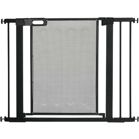 PawHut 76cm Tall Pressure Fit Safety Gate for Doorways, Dog Gate 75-103 cm Black