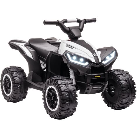 HOMCOM 12V Electric Quad Bikes for Kids Ride On Car ATV Toy for 3-5 Years White