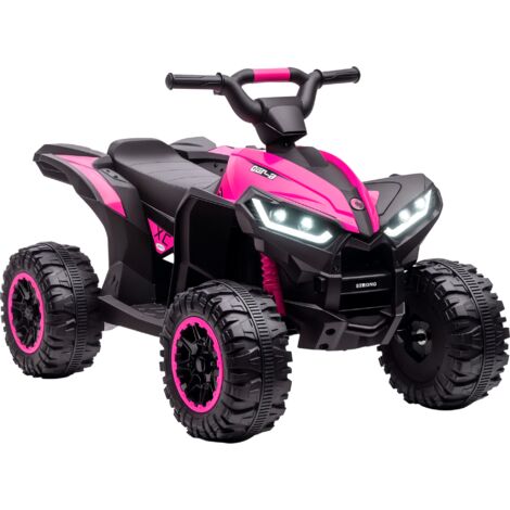 HOMCOM 12V Electric Quad Bikes for Kids Ride On Car ATV Toy for 3-5 Years Pink